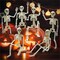 6 PCS Halloween Skeleton Decoration, 16" Small Poseable Skeleton Full Body Skeleton with Movable Joints, Plastic Skeletons for Garden Graveyard Haunted House Party Home Props Decor